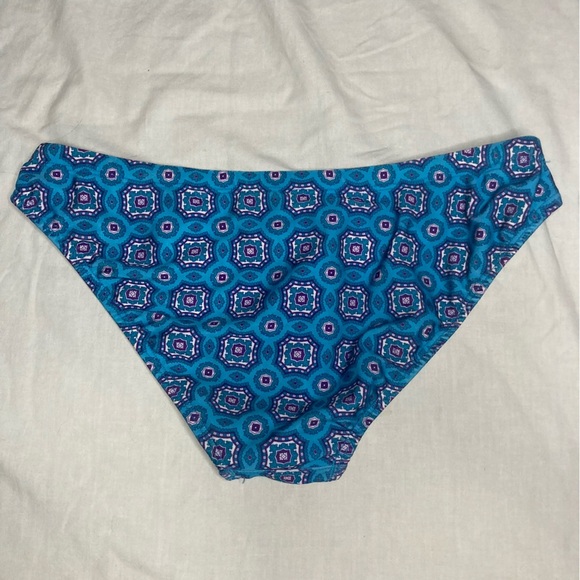 EQ Viva Blue Patterned Drawstring Bikini Bottoms Size Large - Picture 2 of 4